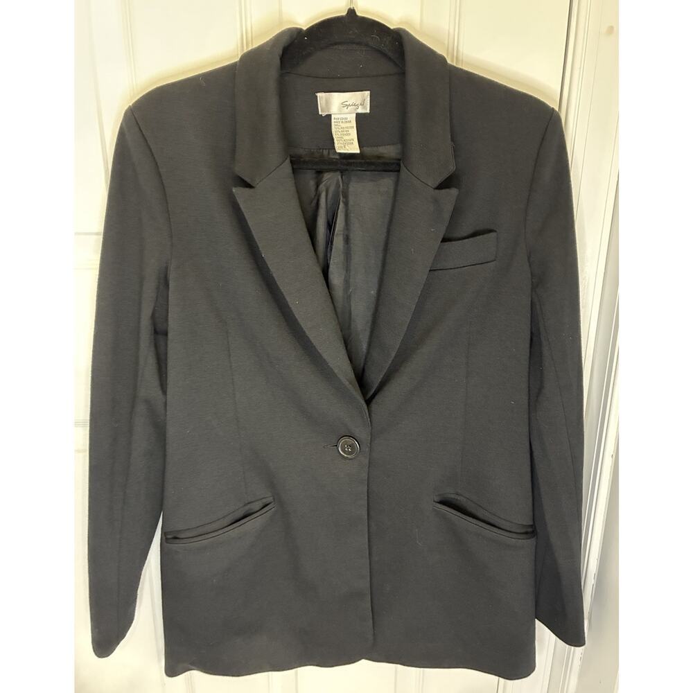Speigel Women’s Black One-Button Career Blazer size 2 Minimalist Professional